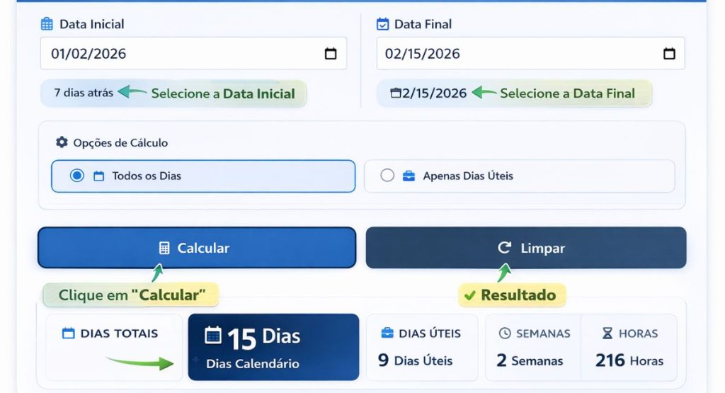 calculadora de dias entre datas