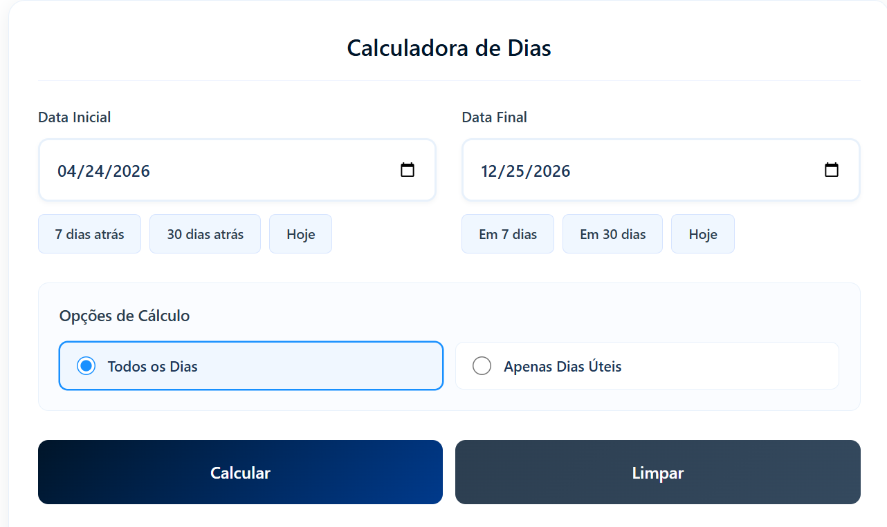 Calculadora de Dias