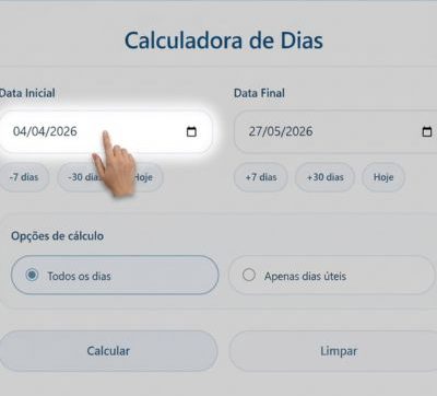 Calculadora De Dias Como Usar a Calculadora de Dias passo 1