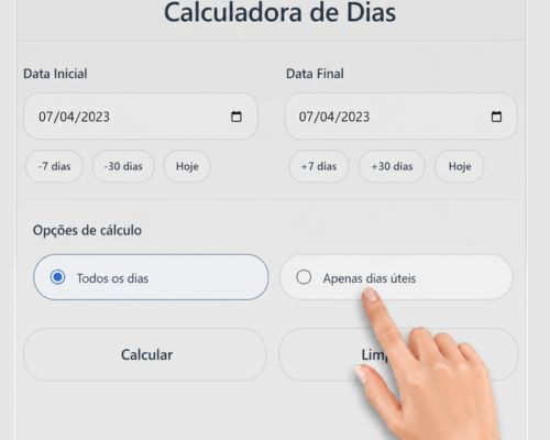 Calculadora De Dias Como Usar a Calculadora de Dias
Passo 4: Escolha a opção de cálculo